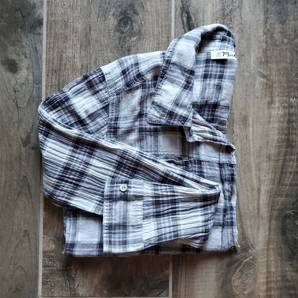 Michael Stars Plaid Button Down Shirt